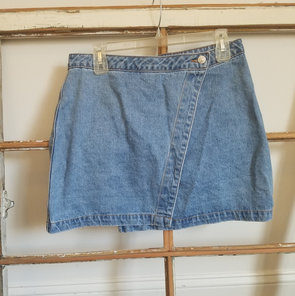 Wrap jean skirt